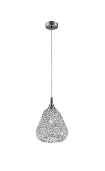 Image of Simone 1 Light Large Chrome Ceiling Pendant