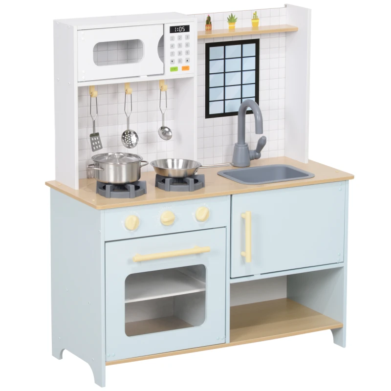 Image of AIYAPLAY AIYAPLAY Play Kitchen, Kids Kitchen Playset with Light & Sound Stove