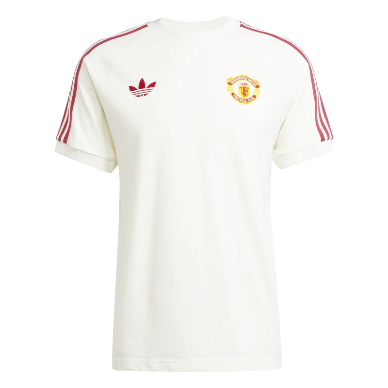 Image of adidas Originals Manchester United Adicolor Classics 3-Stripes T-Shirt Adults - White White S