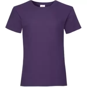 Image of Fruit Of The Loom Girls Childrens Valueweight Short Sleeve T-Shirt (12-13) (Purple)