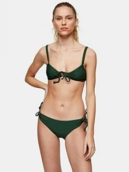 Image of Topshop Tie Side Bikini Briefs - Khaki