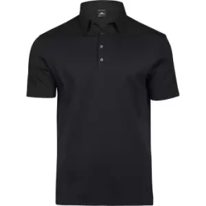 Image of Tee Jays Mens Pima Cotton Interlock Polo Shirt (M) (Black)