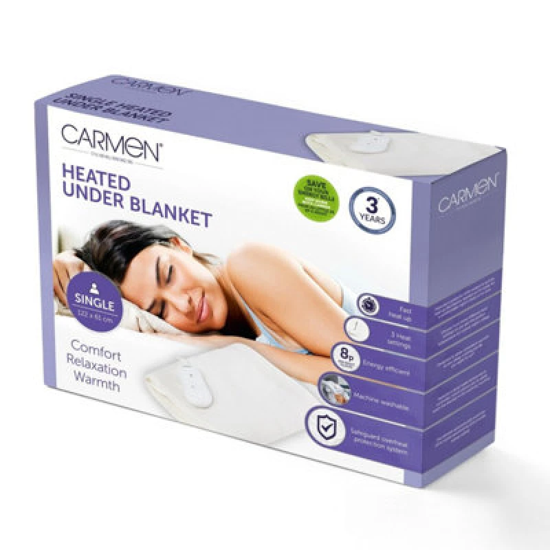 Image of Carmen Full Size Single Electric Blanket White