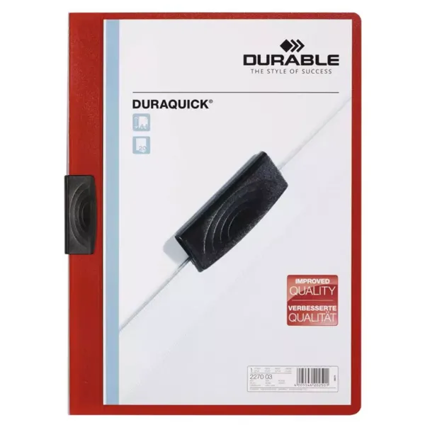 Image of Durable DURAQUICK 20 Sheet Document Clip File Folder - 20 Pack - A4 DRBE227003