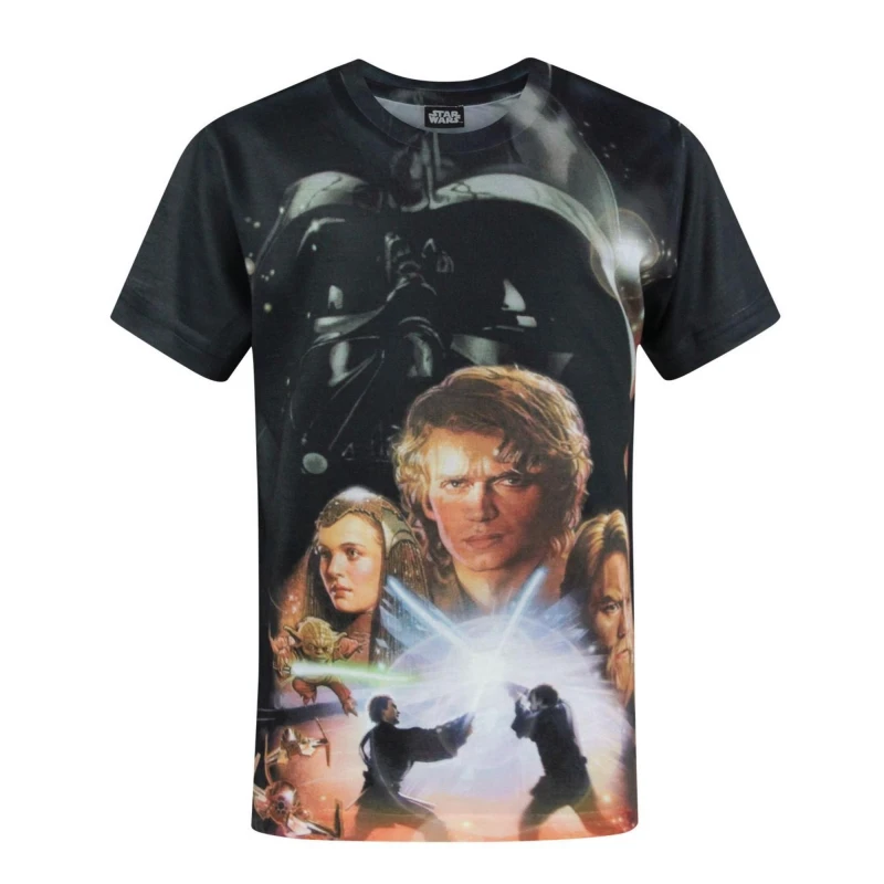 Image of (7-8 Years) Star Wars Short Sleeved T-Shirt (Boys Black)