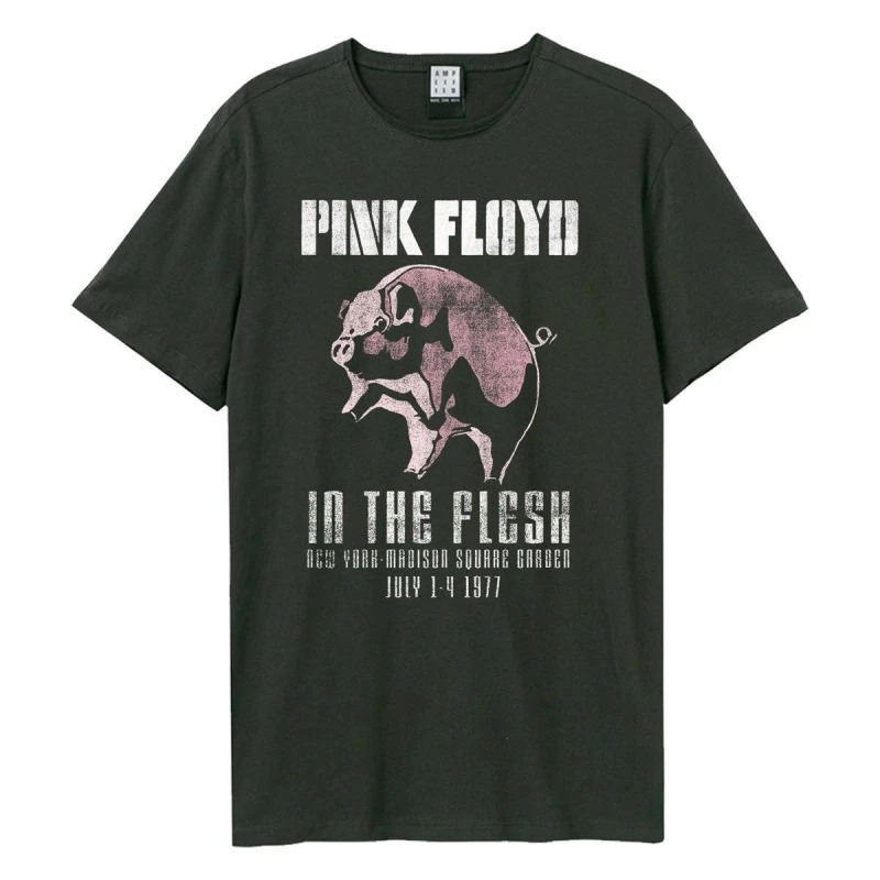 Image of Amplified Amplified Men In The Flesh Pink Floyd T-Shirt in Charcoal Size: Small Charcoal S Male 5063470089512