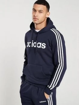 Image of Adidas 3 Stripe Essential Over Head Hoodie - Ink Size M Men