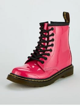 Image of Dr Martens Girls 1460 Patent Boot - Pink, Hot Pink, Size 12 Younger