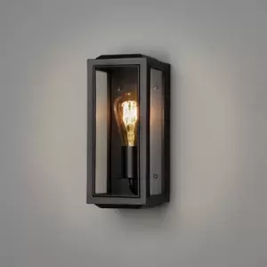 Image of Carpi Outdoor Modern Lantern Wall Small E27 Black With Clear Glass, IP44