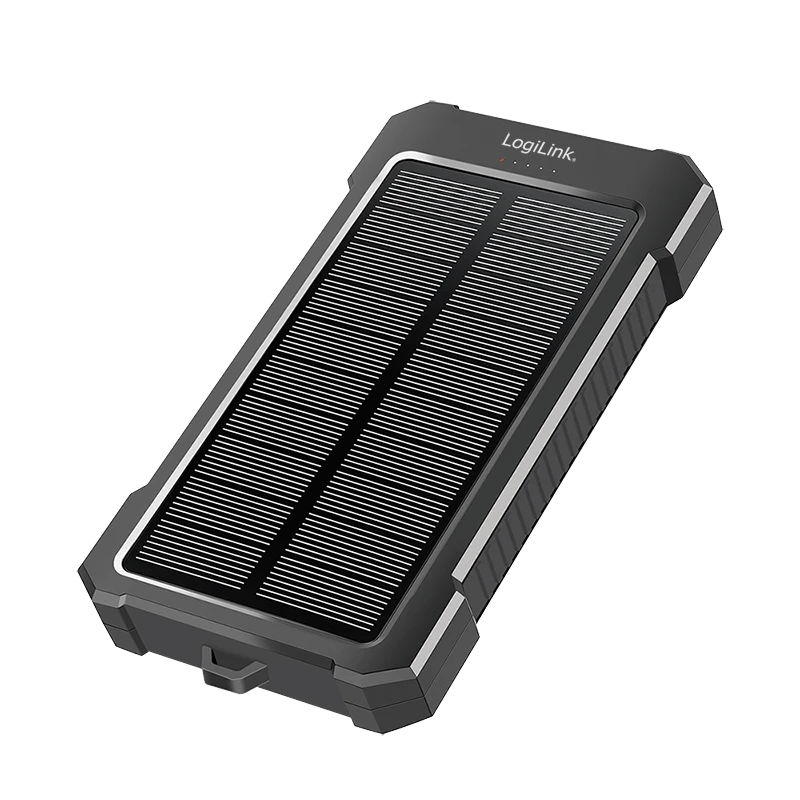 Image of LogiLink Mobile Power Bank. LiPo. 10.000 mAh. PD. USB-C in/out. solar.