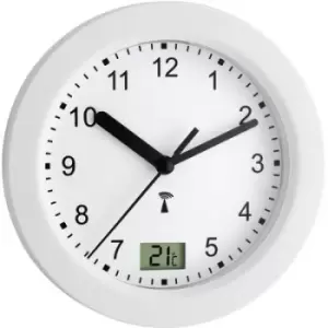 Image of TFA Dostmann 60.3501 Radio Wall clock 17.5cm x 5.5cm White Suitable for bathrooms/wet rooms