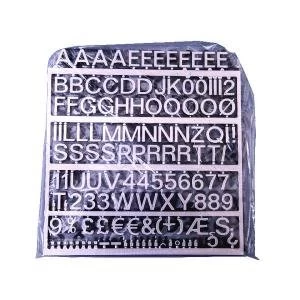 Image of Announce 19mm Character Set Polished Silver Pack of 234 ANNTVX-19PS