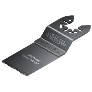Image of Faithfull Multi-Functional Tool CrV Flush Cut Wood Blade Side Set 34mm