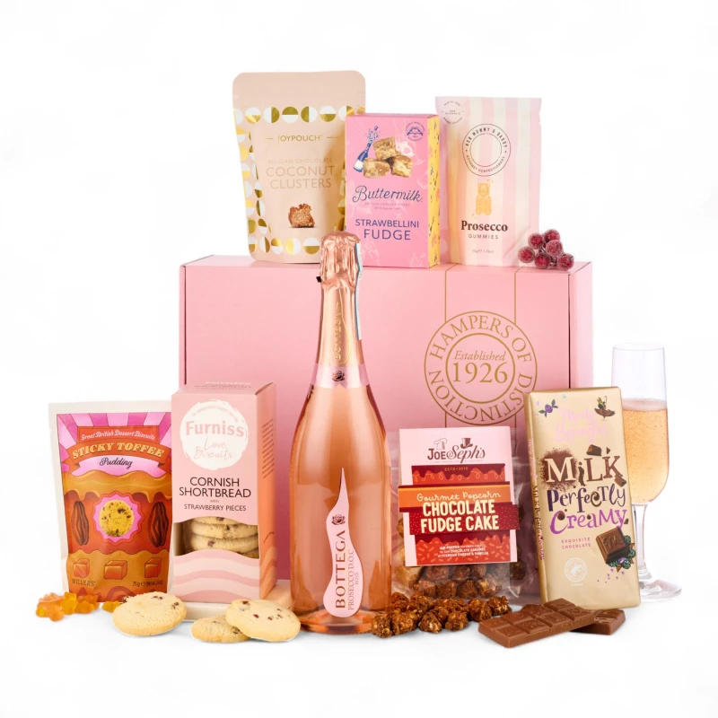 Image of Spicers of Hythe Luxury Rose Prosecco Gift Hamper Food and Drink Gifts One Size Multi 39367399000