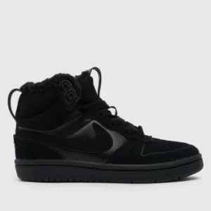 Image of Nike Black Court Borough Mid 2 Boys Junior Trainers