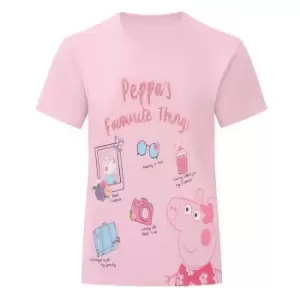 Image of Peppa Pig Baby Girls Favourite Things T-Shirt (9-12 Months) (Pale Pink)