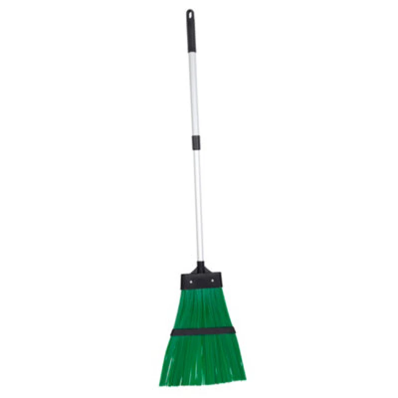Image of JVL Outdoor Garden Hard Bristled Broom Brush Rake with Extendable Handle Green