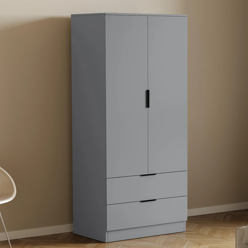 Image of Lassic Trega 2 Door 2 Drawer Wardrobe Grey unisex 2+2