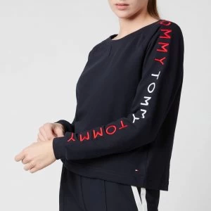 Image of Tommy Hilfiger Womens Logo Sleeve Track Top - Desert Sky - S