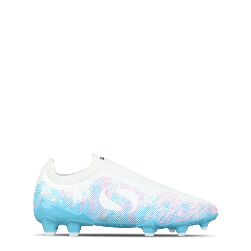 Image of Sondico Kids Blaze Firm Ground Football Boots White/Pink/Blue male 3 (35.5)