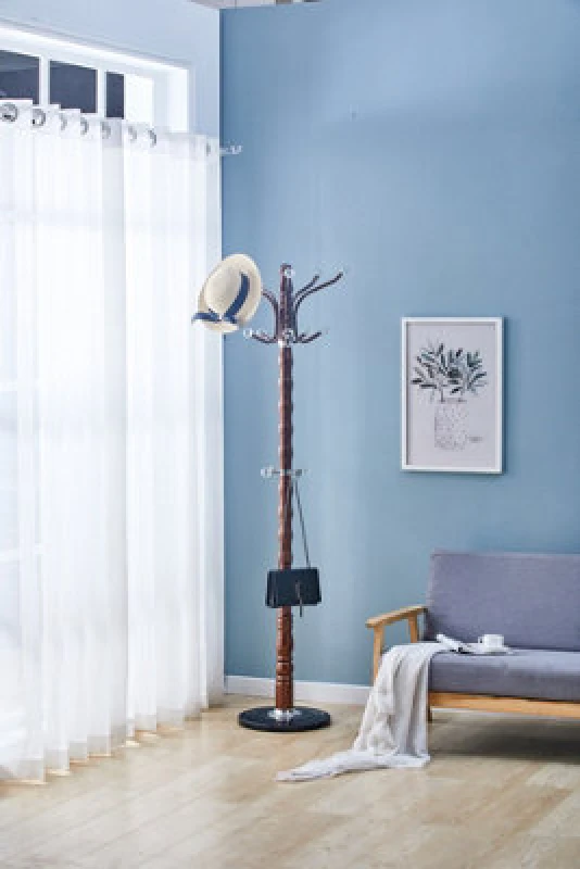 Image of Modernique Modernique Vetro Thick Metal Tube Stand Tube Coat Rack with Heavy Sturday Marble Base in Brown Brown One Size Unisex 4673802624079