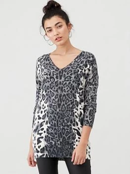 Image of Wallis Embellished Animal Jumper - Grey, Size 14, Women