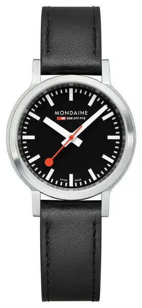 Image of Mondaine MST.34020.LBV.SET Stop2Go (34mm) Classic Black Dial Watch