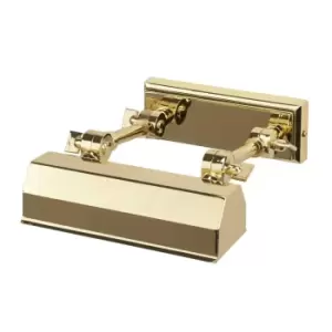 Image of Single Bulb Picture Light Highly Polished Brass Finish LED E14 40W Bulb d00294