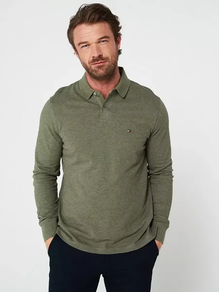Image of Tommy Hilfiger 1985 Long Sleeve Polo Shirt Long Sleeve Polos S Green 54838117350