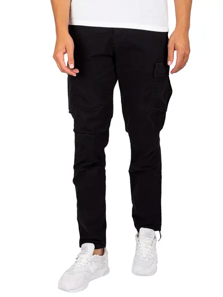 Image of Jack & Jones Black / Black Carrot Fit Cargo Trousers Black Male 30R 197558UK