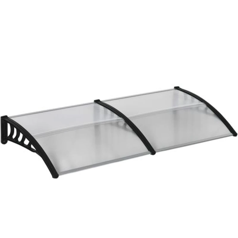 Image of Outsunny Door Canopy Outdoor Awning Rain Shelter for Window Porch, Clear Clear