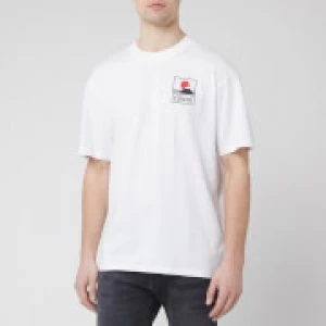 Image of Edwin Mens Sunset On Mt. Fuji T-Shirt - White - S