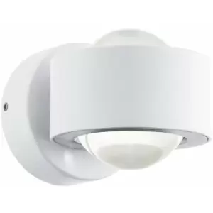 Image of Wall Light Colour White Aluminium Shade Clear Plastic Bulb LED 2x2.5W Included