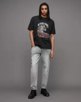 Image of AllSaints Species Leopard Print Oversized T-Shirt