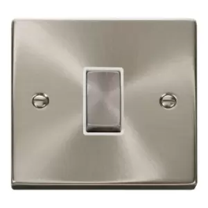 Image of Click Deco 2 Way Plate Switch Satin Chrome White VPSC411WH