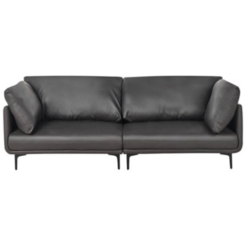 Image of Beliani Sofa 3 Seater Revsnes Faux Leather Black