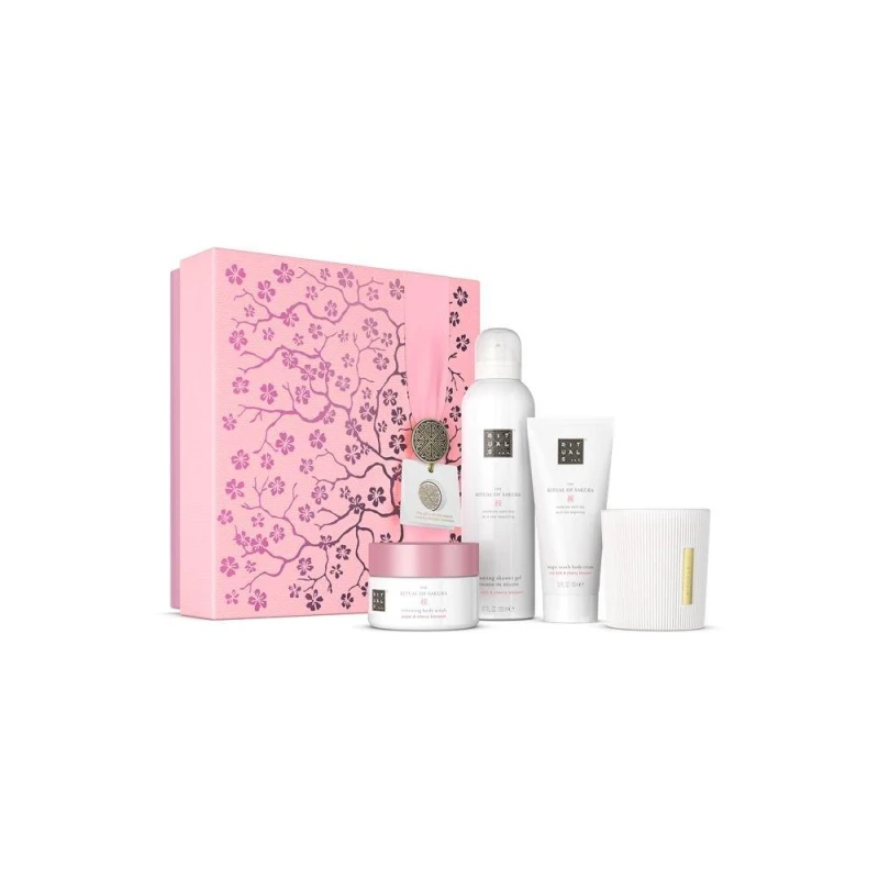 Image of Rituals The Ritual of Sakura - Floral Cherry Blossom & Rice Milk - Medium Bath and Body Gift Set