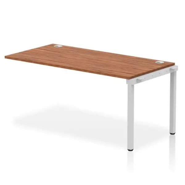 Image of Impulse Bench Impulse Bench Single Row Ext Kit 1600 Silver Frame Office Bench Desk Walnut IMBSXT16WNTS