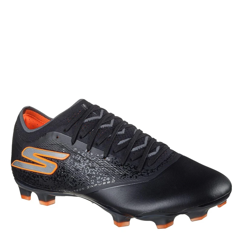 Image of Skechers Razor Elite Adults Firm Ground Football Boots Black/Orange male 8 (42)
