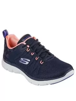 Image of Skechers Flex Appeal 4.0 Elegant Ways Trainers - Navy, Size 4, Women