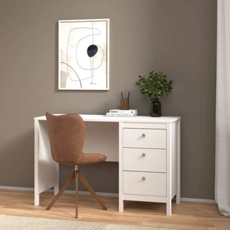 Image of White Desk with Drawers - Barcelona