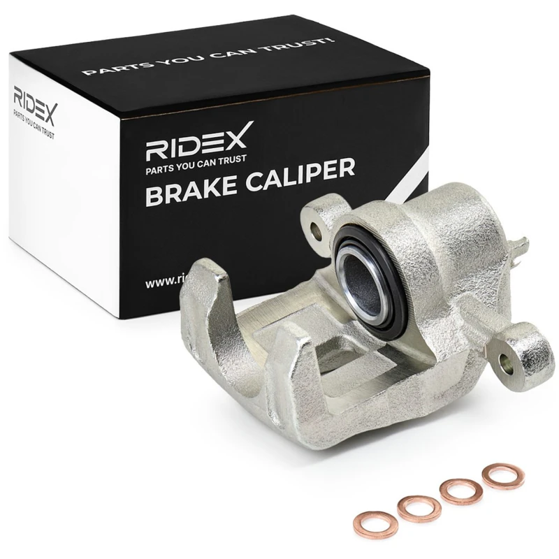 Image of RIDEX 78B0124 Brake caliper Rear Axle, without holder Cast Iron Brake Caliper (78)