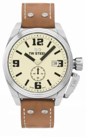 Image of TW Steel Mens Canteen Brown Leather Strap TW1000 Watch