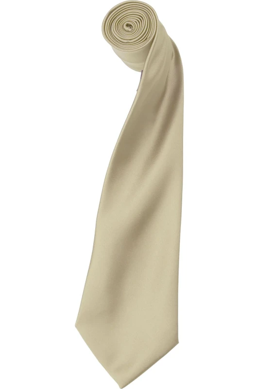 Image of Premier Premier Men Plain Satin Tie (Narrow Blade) Pack of 2 in Natural Natural One Size Male 5059269153151