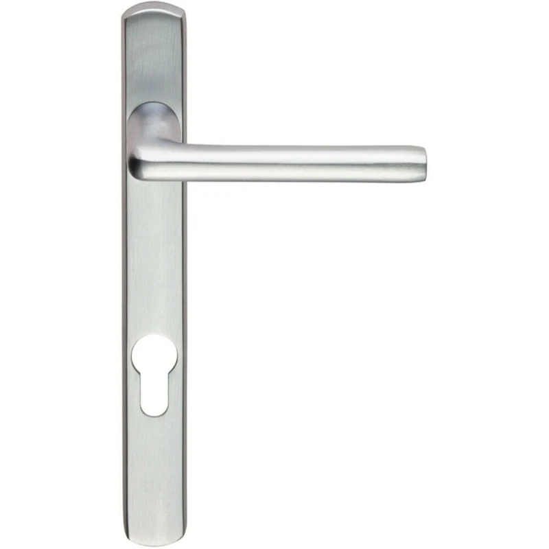 Image of Loops PAIR Straight Lever on Narrow Euro Lock Backplate 220 x 26mm Satin Chrome Multi