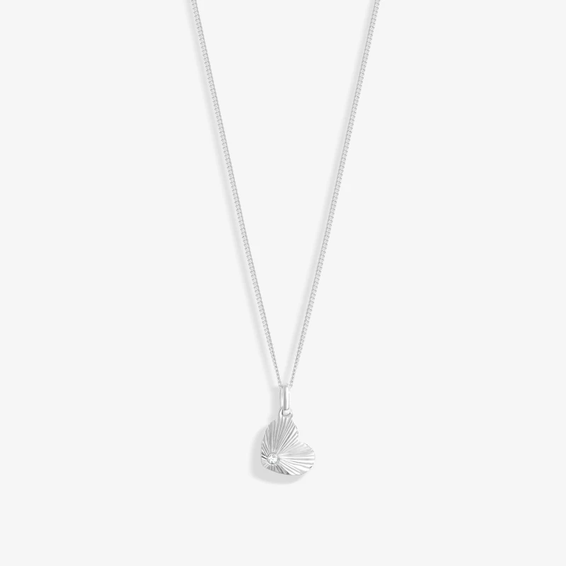 Image of Simply Silver Sterling Silver 925 Polished Diamond Cut Heart Pendant Silver