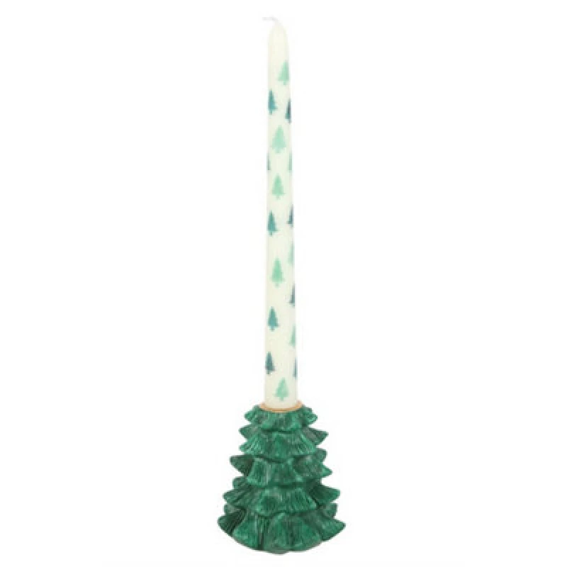 Image of Something Different Something Different Fir Tree Candle Holder in Green Green One Size Unisex 5063806402763