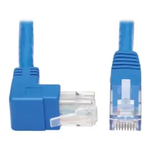 Image of Tripp Lite N204-015-BL-UP Up-Angle Cat6 Gigabit Molded UTP Ethernet Cable (RJ45 Right-Angle Up M to RJ45 M) Blue 15 ft. (4.57 m)
