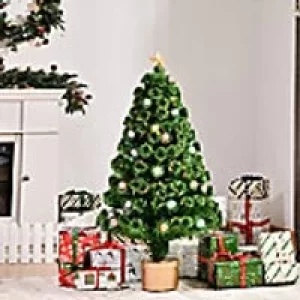 Image of Homcom Artificial Christmas Tree Green with Golden Stand