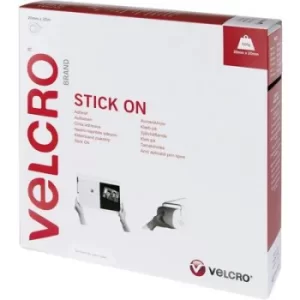Image of VELCRO VEL-EC60354 Hook-and-loop tape stick-on Hook and loop pad (L x W) 25000 mm x 20 mm White 25 m